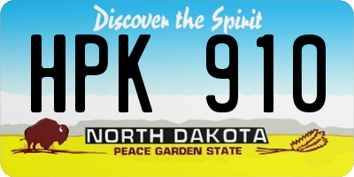 ND license plate HPK910