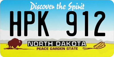ND license plate HPK912