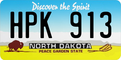 ND license plate HPK913