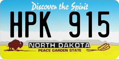 ND license plate HPK915