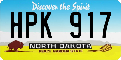 ND license plate HPK917