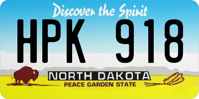 ND license plate HPK918
