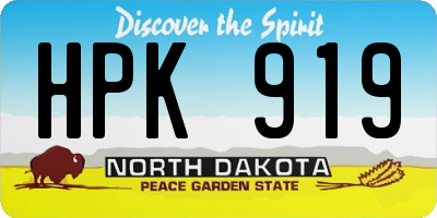 ND license plate HPK919