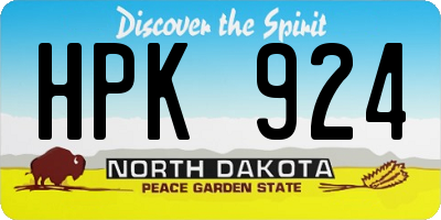 ND license plate HPK924