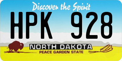 ND license plate HPK928