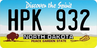 ND license plate HPK932