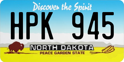 ND license plate HPK945