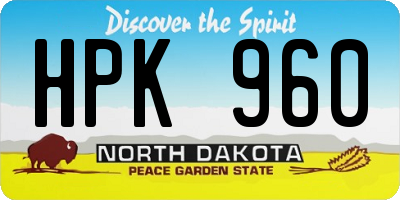 ND license plate HPK960