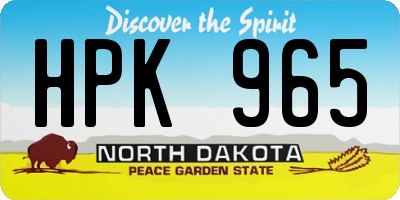 ND license plate HPK965