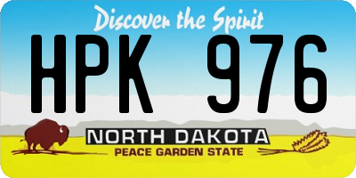 ND license plate HPK976