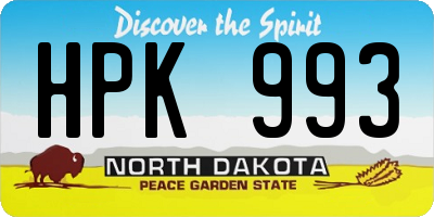 ND license plate HPK993