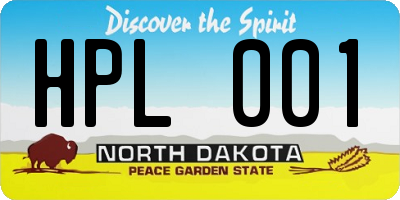 ND license plate HPL001