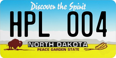 ND license plate HPL004