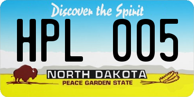 ND license plate HPL005