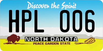ND license plate HPL006