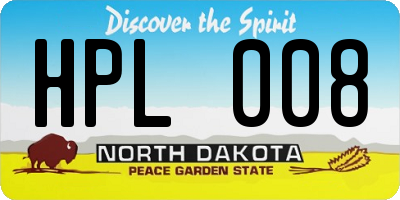 ND license plate HPL008