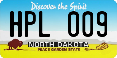 ND license plate HPL009
