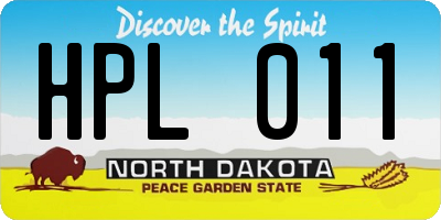 ND license plate HPL011