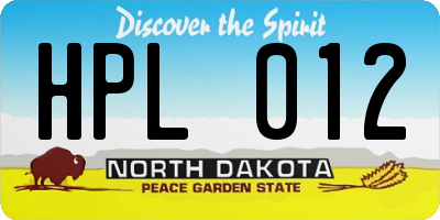 ND license plate HPL012
