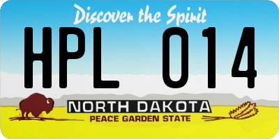 ND license plate HPL014