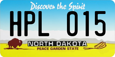 ND license plate HPL015