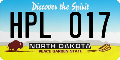 ND license plate HPL017