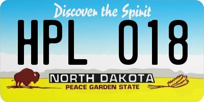 ND license plate HPL018
