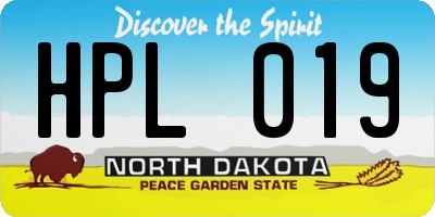 ND license plate HPL019