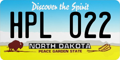 ND license plate HPL022
