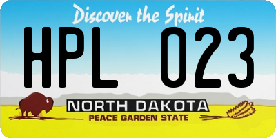 ND license plate HPL023
