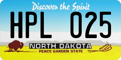 ND license plate HPL025