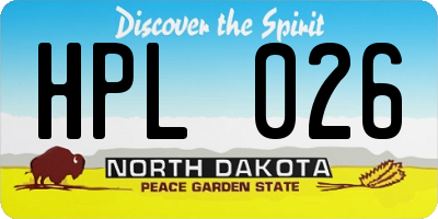 ND license plate HPL026