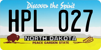 ND license plate HPL027