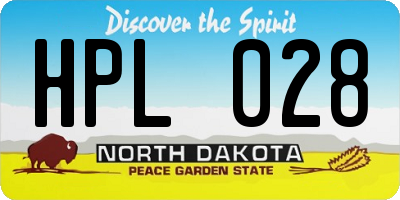 ND license plate HPL028