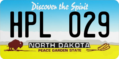 ND license plate HPL029
