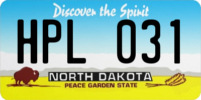 ND license plate HPL031