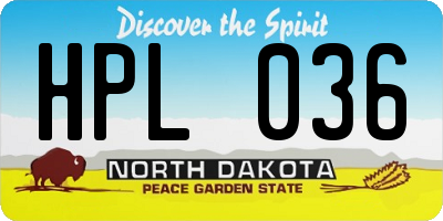 ND license plate HPL036