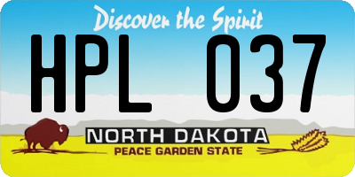 ND license plate HPL037