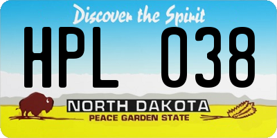ND license plate HPL038