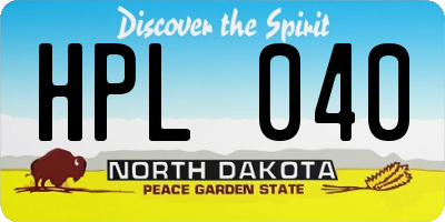 ND license plate HPL040