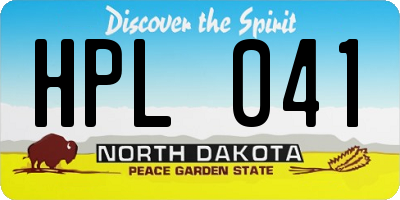 ND license plate HPL041