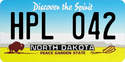 ND license plate HPL042