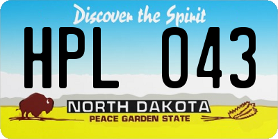 ND license plate HPL043