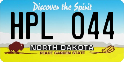 ND license plate HPL044