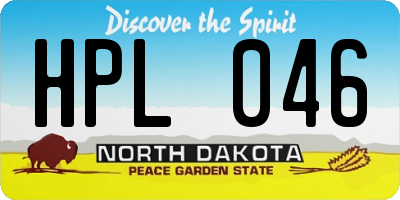 ND license plate HPL046