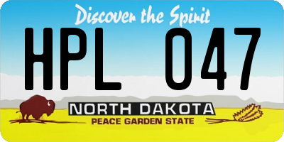 ND license plate HPL047