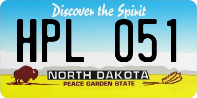 ND license plate HPL051