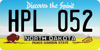 ND license plate HPL052