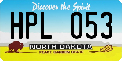 ND license plate HPL053