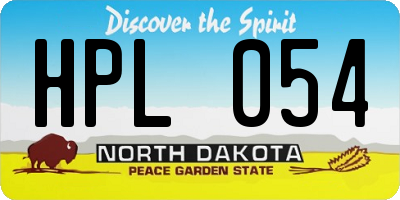 ND license plate HPL054